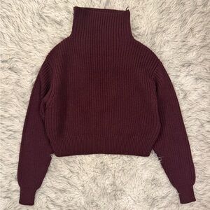 Wilfred ‘Montpellier’ Merino Wool Waist Turtleneck - Burgundy